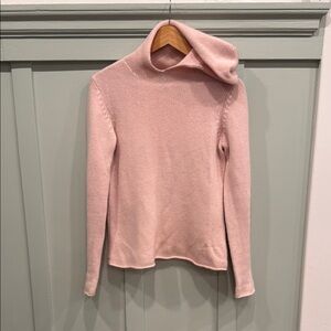 Eileen Fisher 100% Cashmere Pink Hooded Sweater - DAMAGED